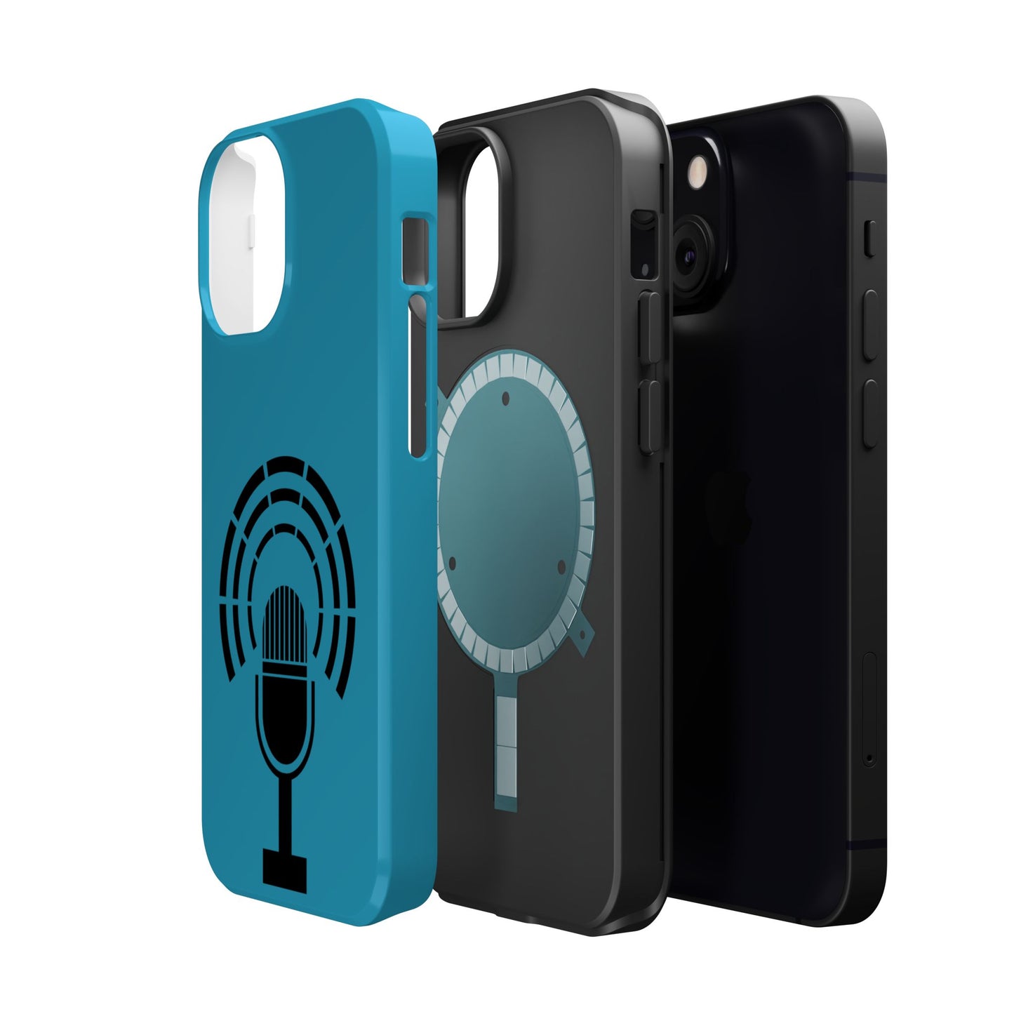 Phone Case — Retro Microphone Podcast Design, Magnetic Impact-Resistant