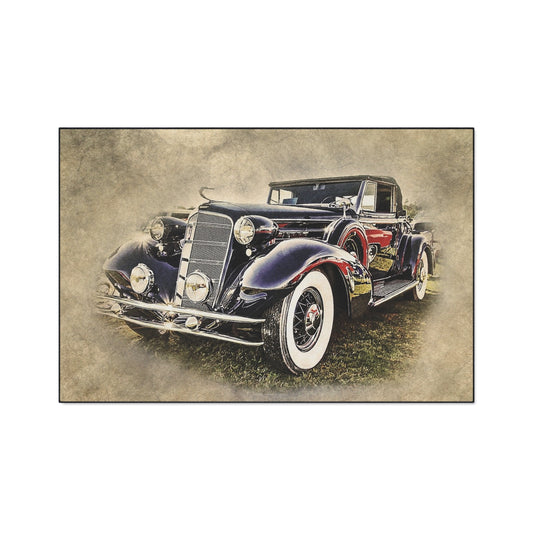 Vintage Classic Car Floor Mat — Retro Antique Auto Garage Rug