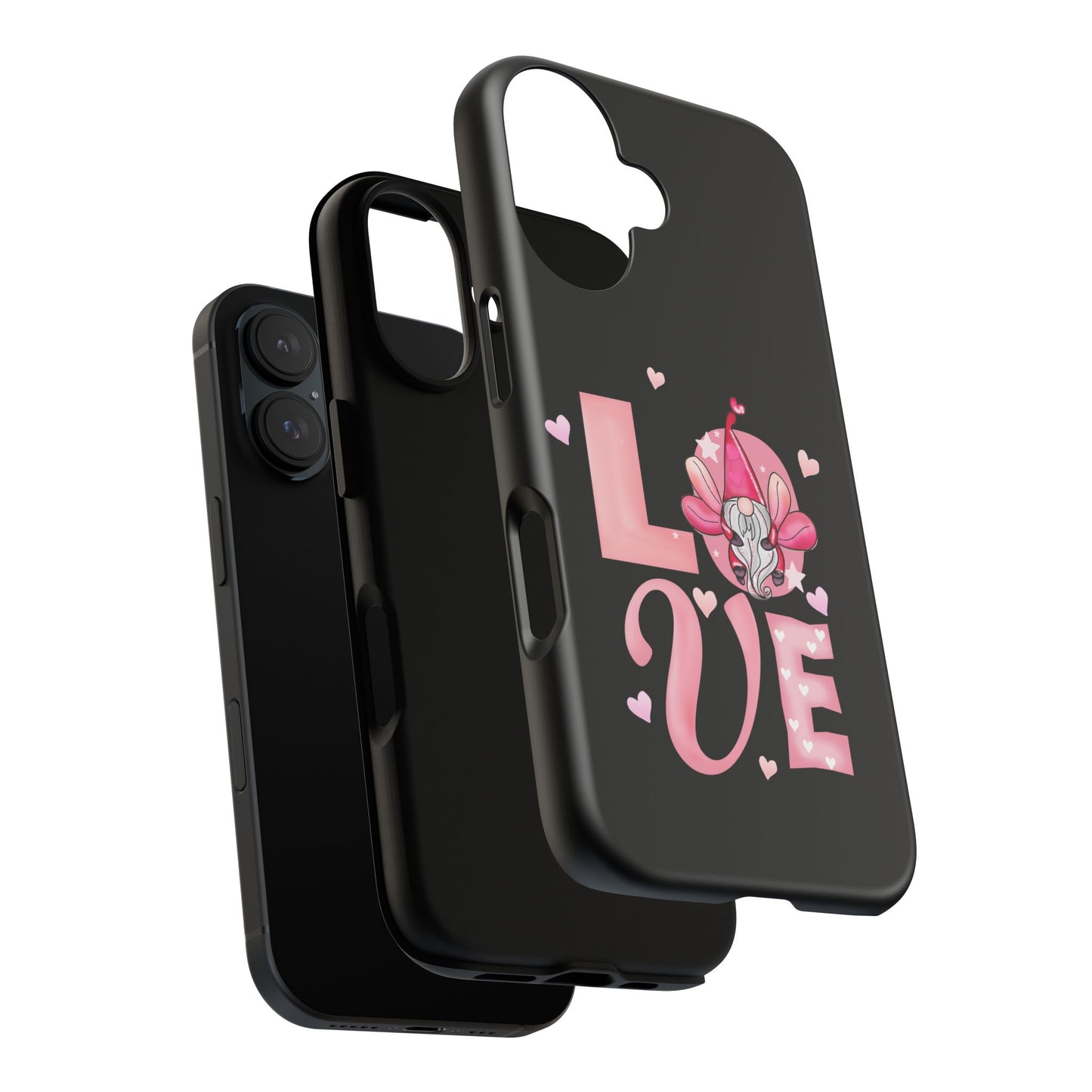 Love Gnome Phone Case — Cute Pink Heart Valentines Protective Case