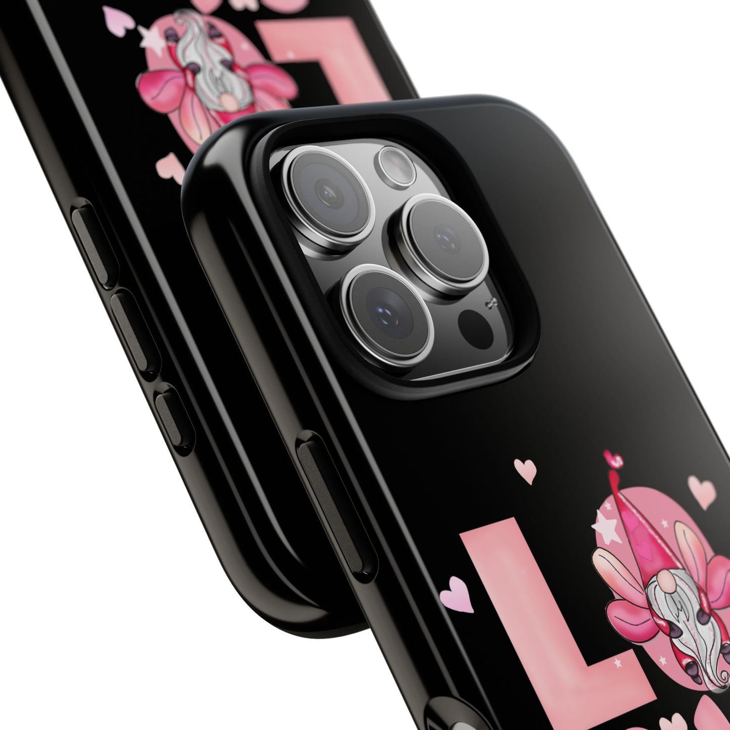 Love Gnome Phone Case — Cute Pink Heart Valentines Protective Case