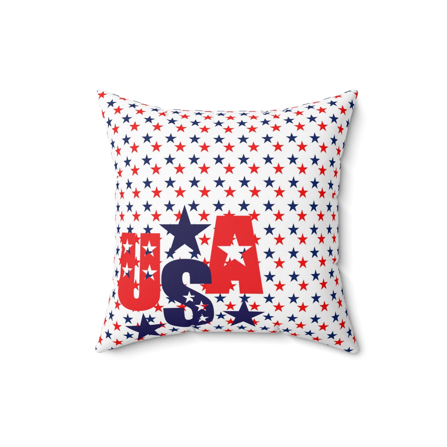 Patriotic USA Star Square Pillow, Throw Cushion, Home Decor, Independence Day Gift, Americana Style, USA Flag Decor