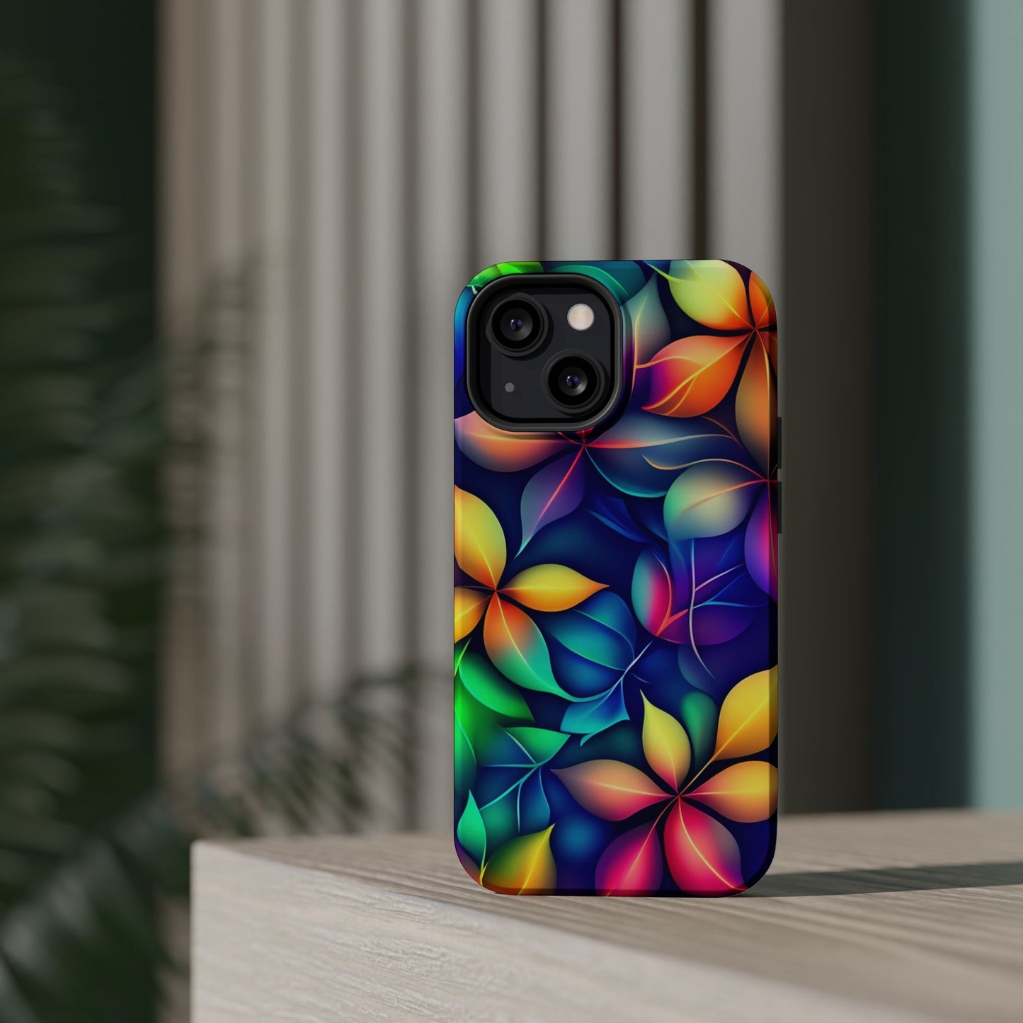 Floral Prism Magnetic Impact-Resistant Phone Case — Colorful Gradient Petal Design