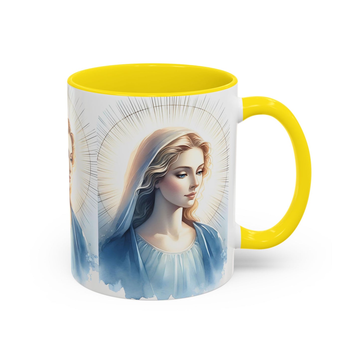 Serene Virgin Mary Accent Coffee Mug
