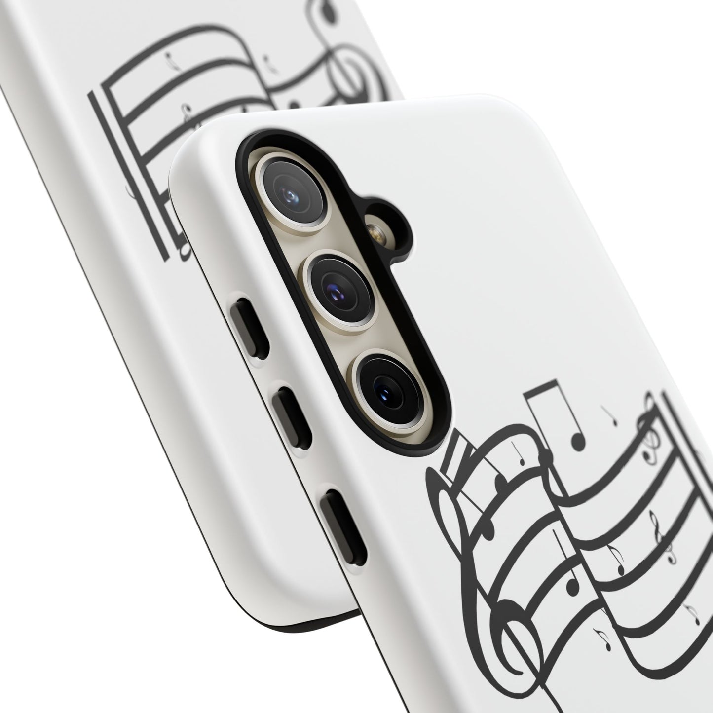 Musical Notes Phone Case — Black Treble Clef Music Staff Tough Case