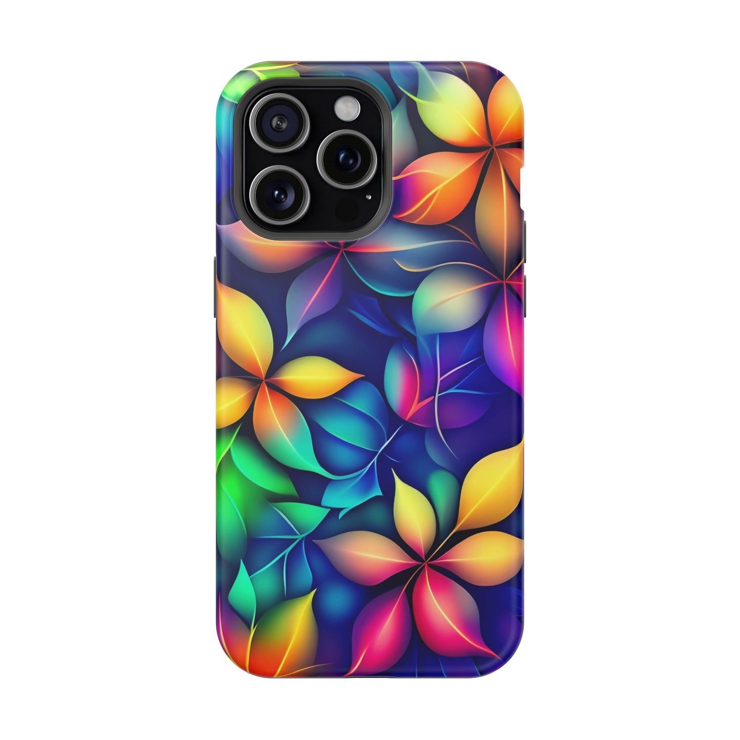 Floral Prism Magnetic Impact-Resistant Phone Case — Colorful Gradient Petal Design