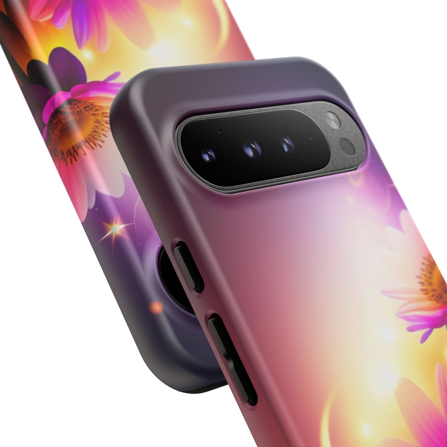 Floral Moonlight Phone Case – Purple Daisy Protective Cover