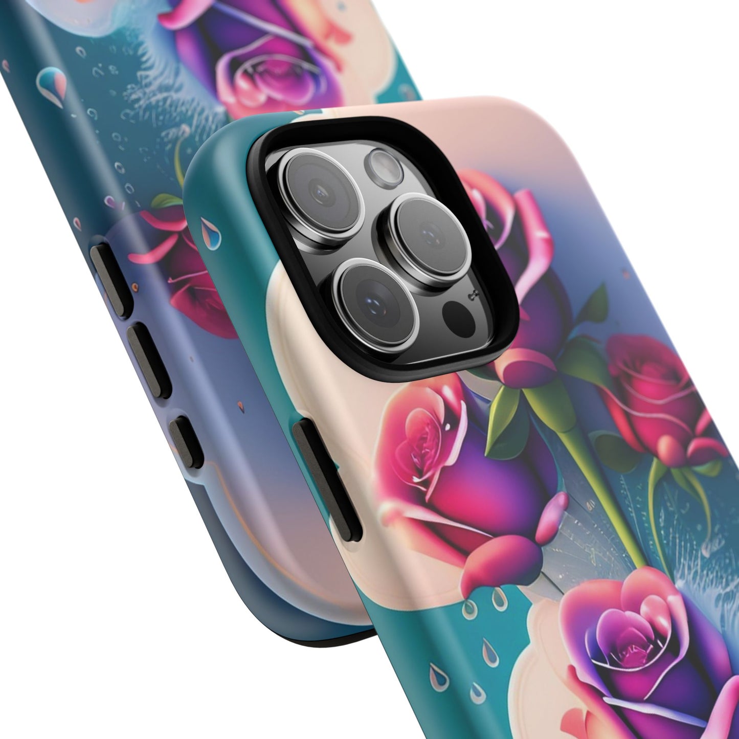 Floral Dream Tough Phone Case — Rose Bouquet Clouds Design