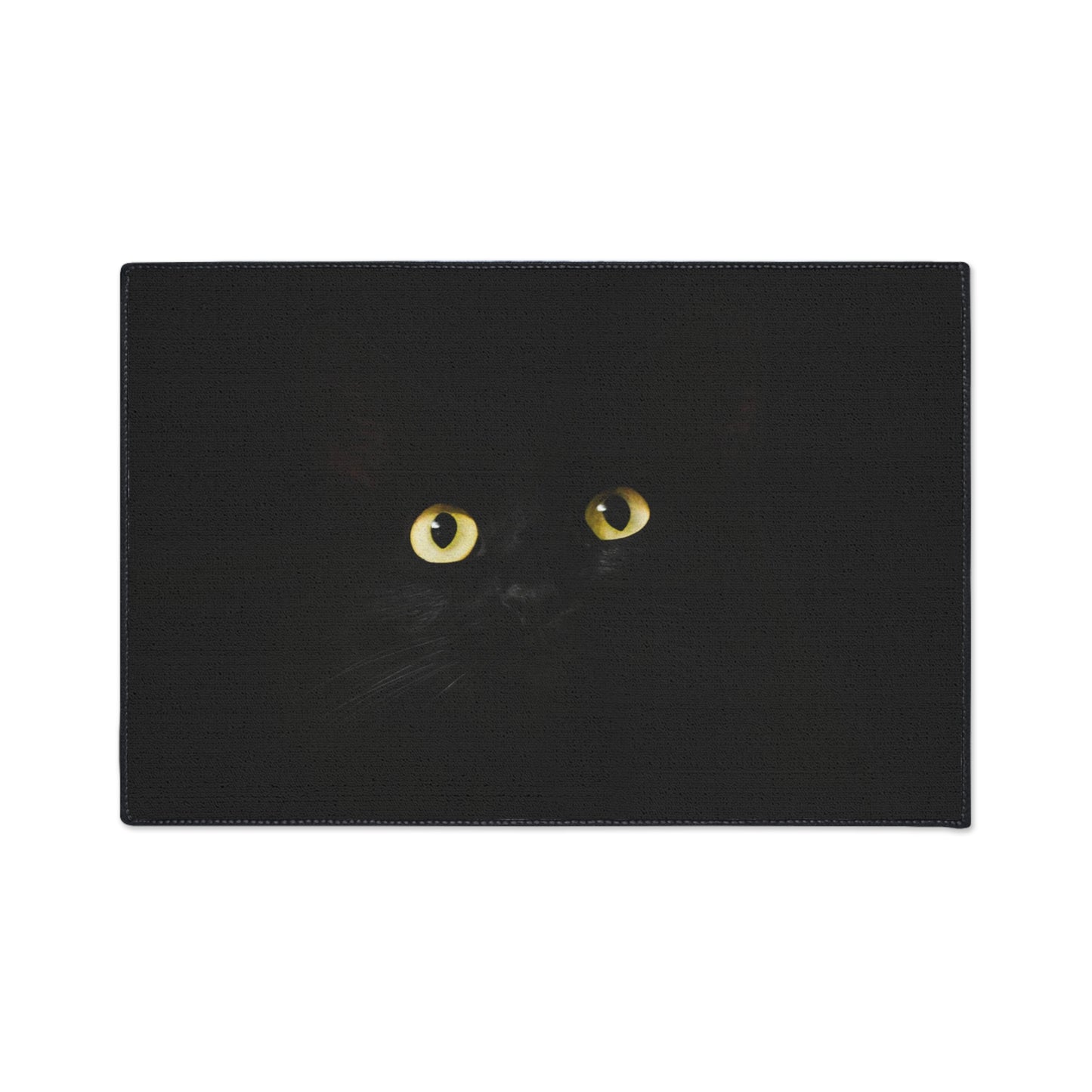 Black Cat Eyes Floor Mat — Heavy Duty Halloween Entry Rug