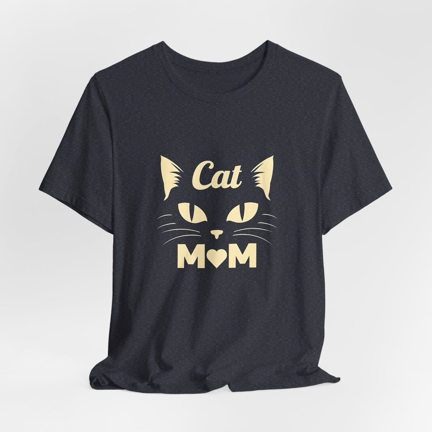 Cat Mom T-Shirt — Cute Cat Face Graphic Tee for Cat Lovers