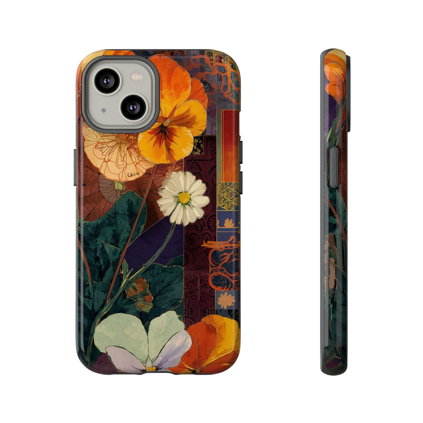 Floral Pansy Tough Phone Case — Vintage Botanical Protection