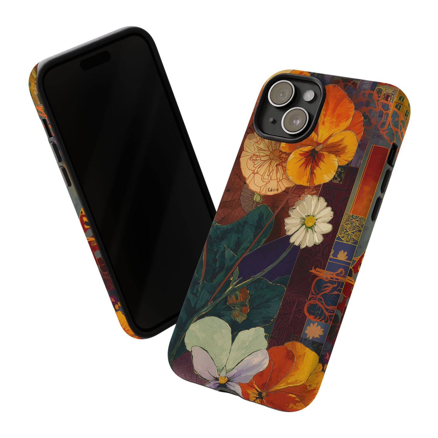 Floral Pansy Tough Phone Case — Vintage Botanical Protection