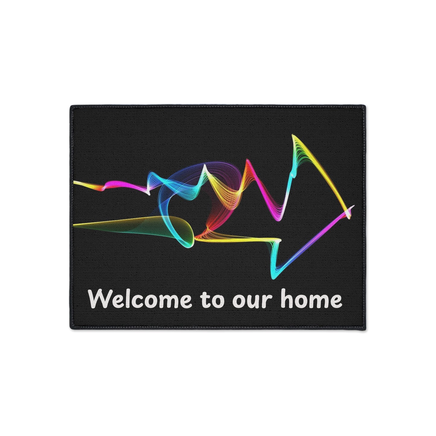 Welcome to Our Home Floor Mat — Colorful Wave Entrance Rug