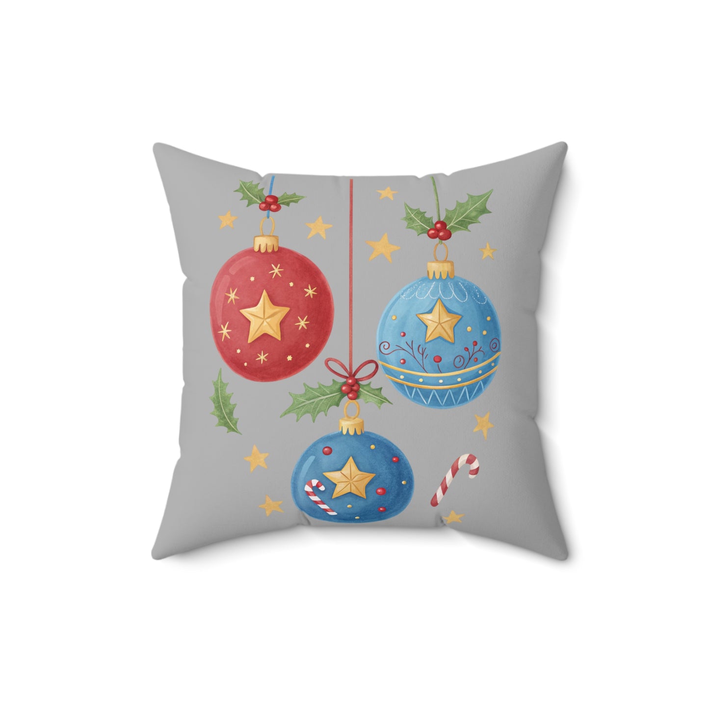 Holiday Ornament Pillow, Decorative Throw Cushion, Festive Home Decor, Christmas Gift, Winter Blanket Accessory, Cozy Seasonal Accent