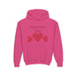 Valentine's Day Kids Hoodie - Pink Heart Trio Youth Sweatshirt