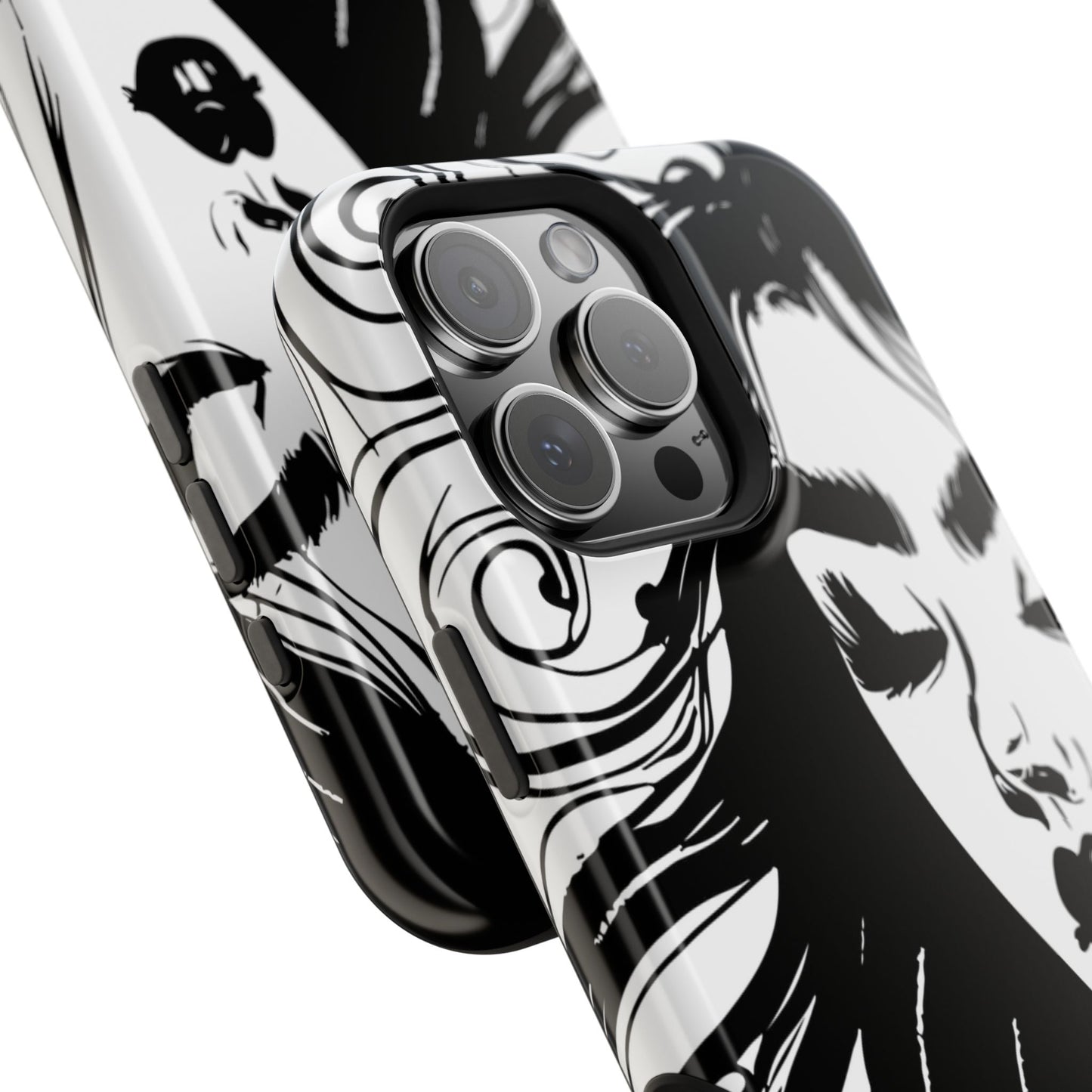 Artistic Black & White Portrait Phone Case — Magnetic Impact-Resistant