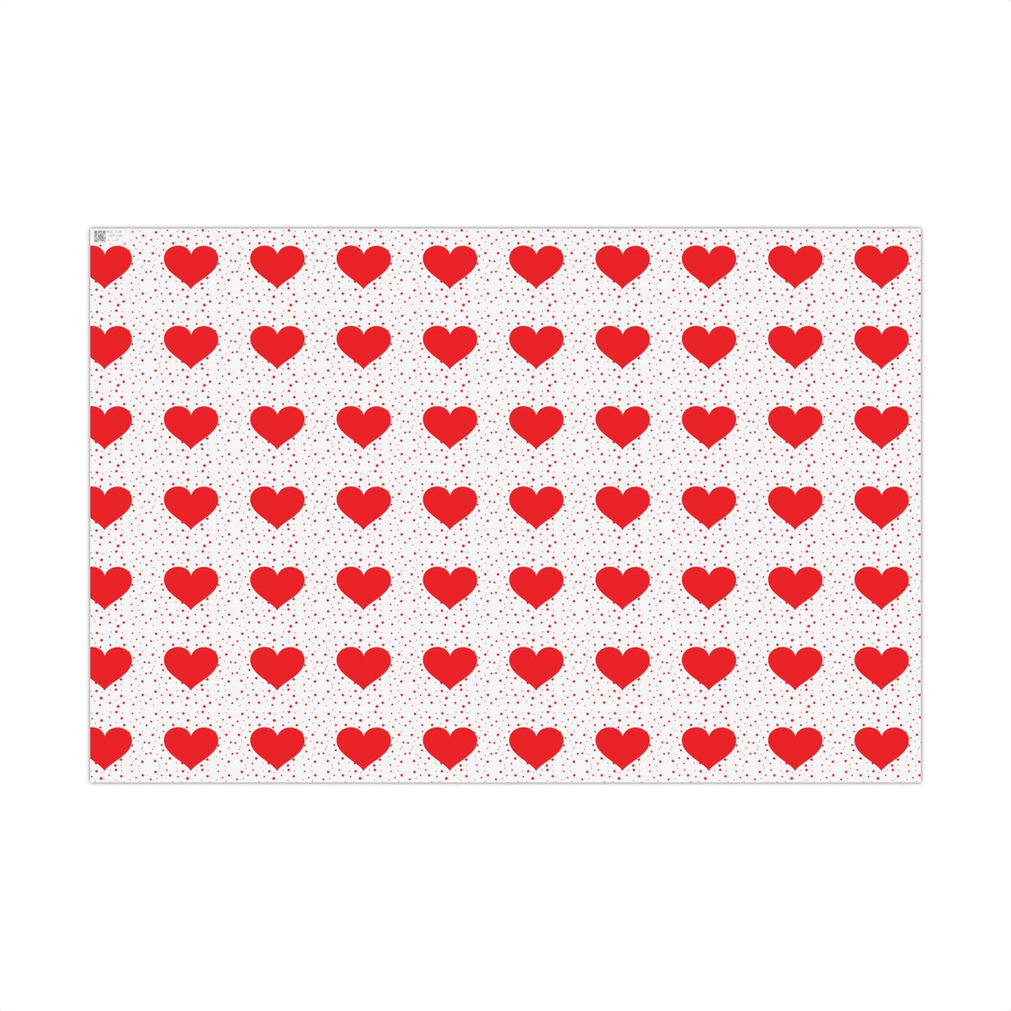 Heart Pattern Gift Wrap Paper — Red Hearts on White for Valentine’s Day & Romantic Gifts