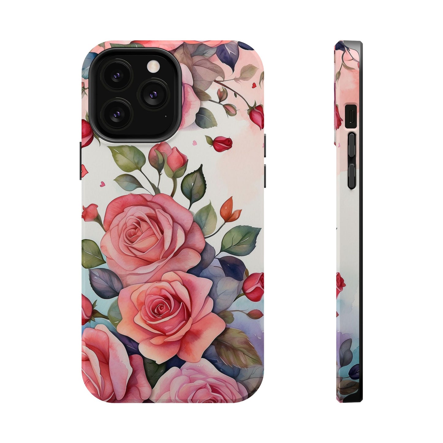 Floral Rose Magnetic Phone Case — Impact-Resistant Protective Cover