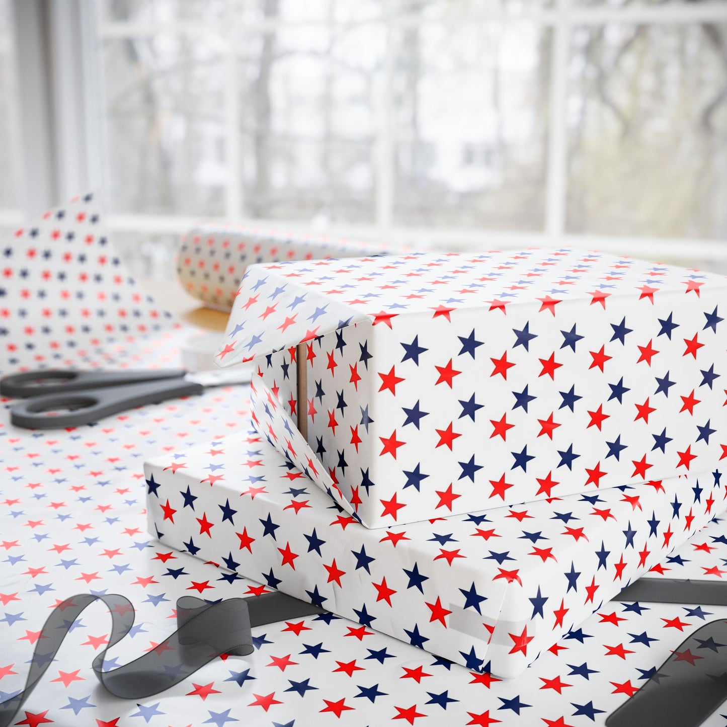 Wrapping Papers stars red white and blue