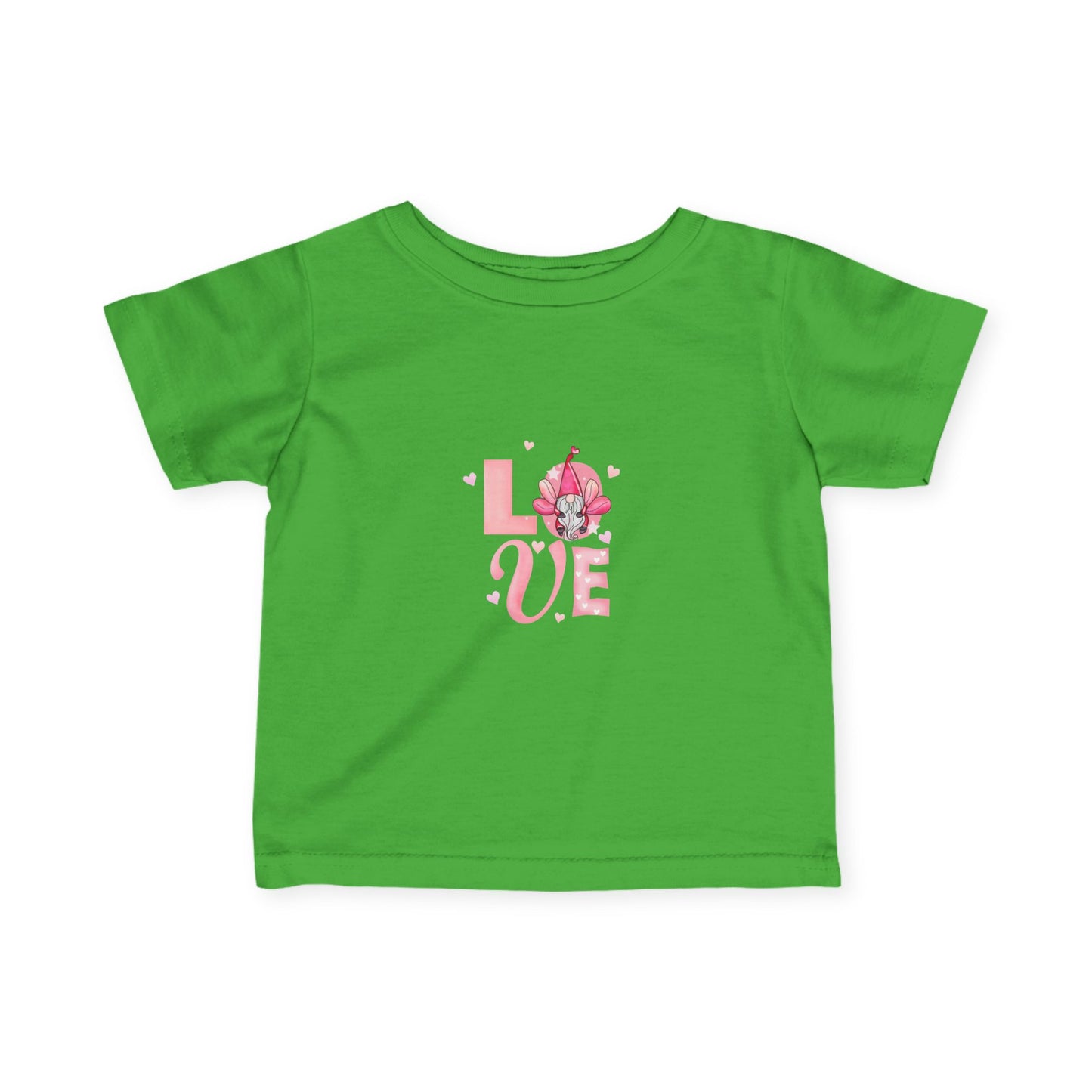 Infant Tee — Pink Floral "LOVE" Baby T‑Shirt, Cute Newborn Gift for Valentine’s & Everyday
