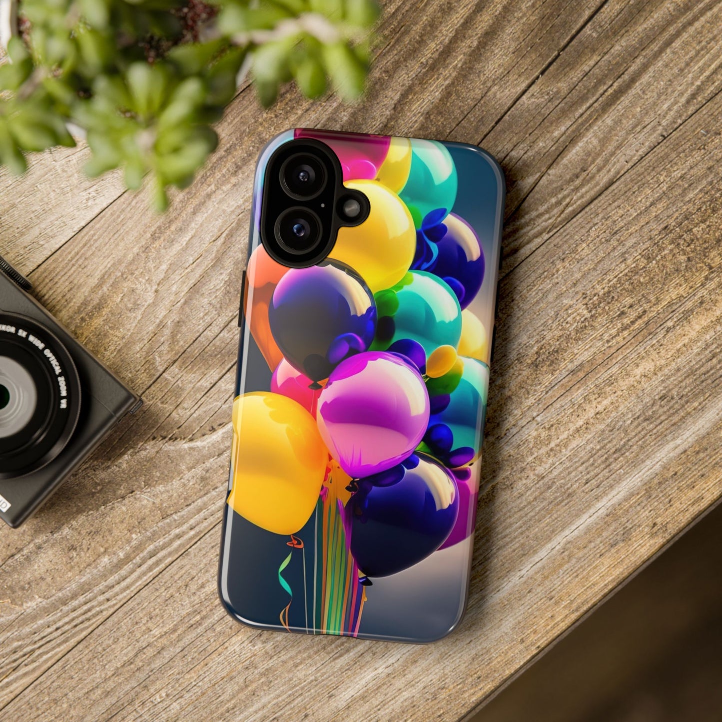 Colorful Balloon Tough Phone Case — Vibrant Party Balloons Protective Cover