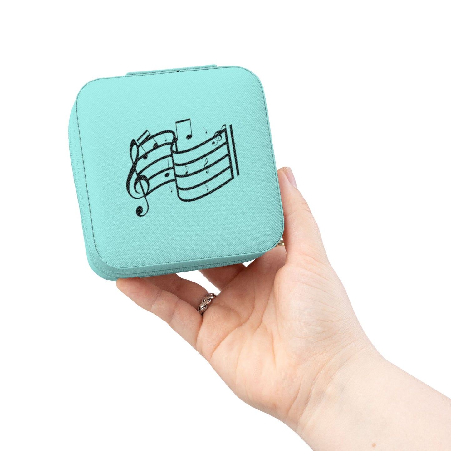 Music Note Jewelry Travel Case — Compact Pink Travel Jewelry Organizer