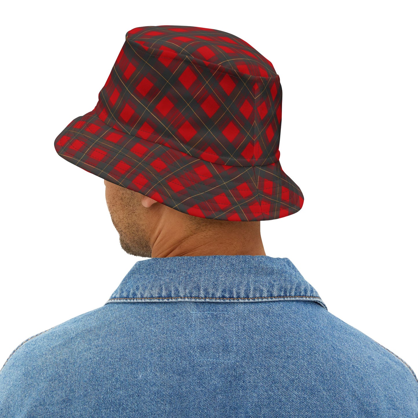 Red Plaid Bucket Hat - Classic Lumberjack Check