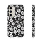Floral Noir Tough Phone Case — Black & White Flower Protective Cover