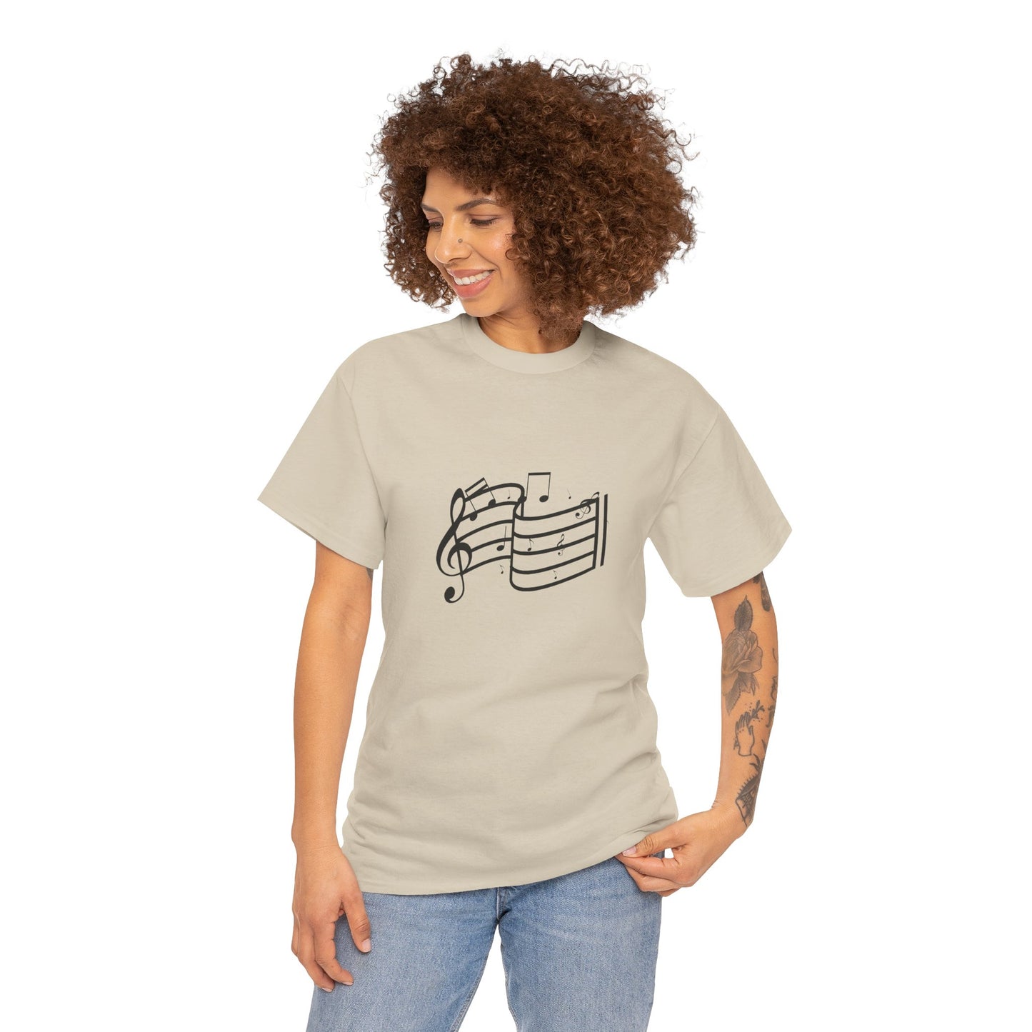 Music Notes T‑Shirt — Minimalist Sheet Music Tee for Musicians & Music Lovers