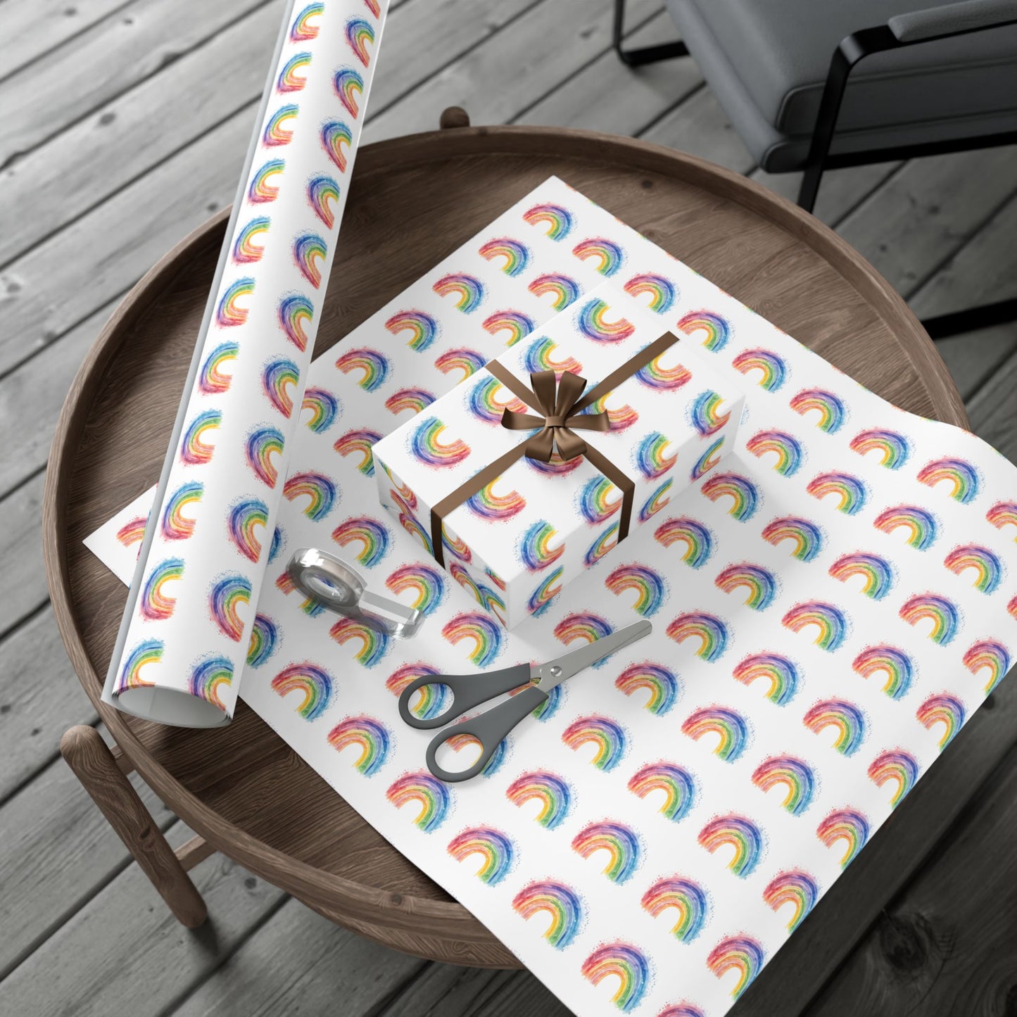 Rainbow Watercolor Gift Wrap Paper — Cheerful Rainbow Wrapping for Birthdays, Baby Showers & Pride