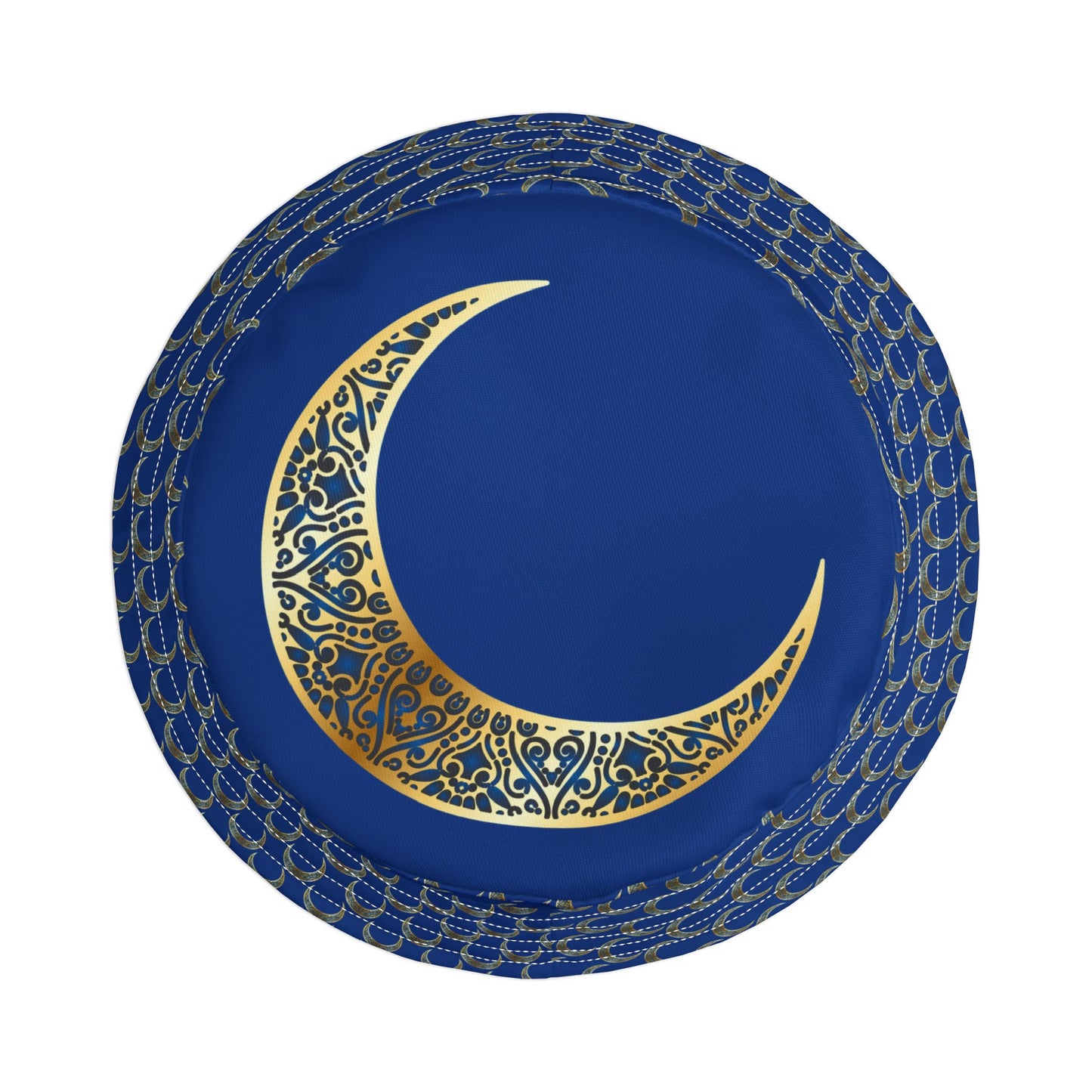 Blue Crescent Moon Pattern Bucket Hat - Stylish Sun Protection, Summer Hat, Festival Accessories, Beach Wear, Gift Ideas
