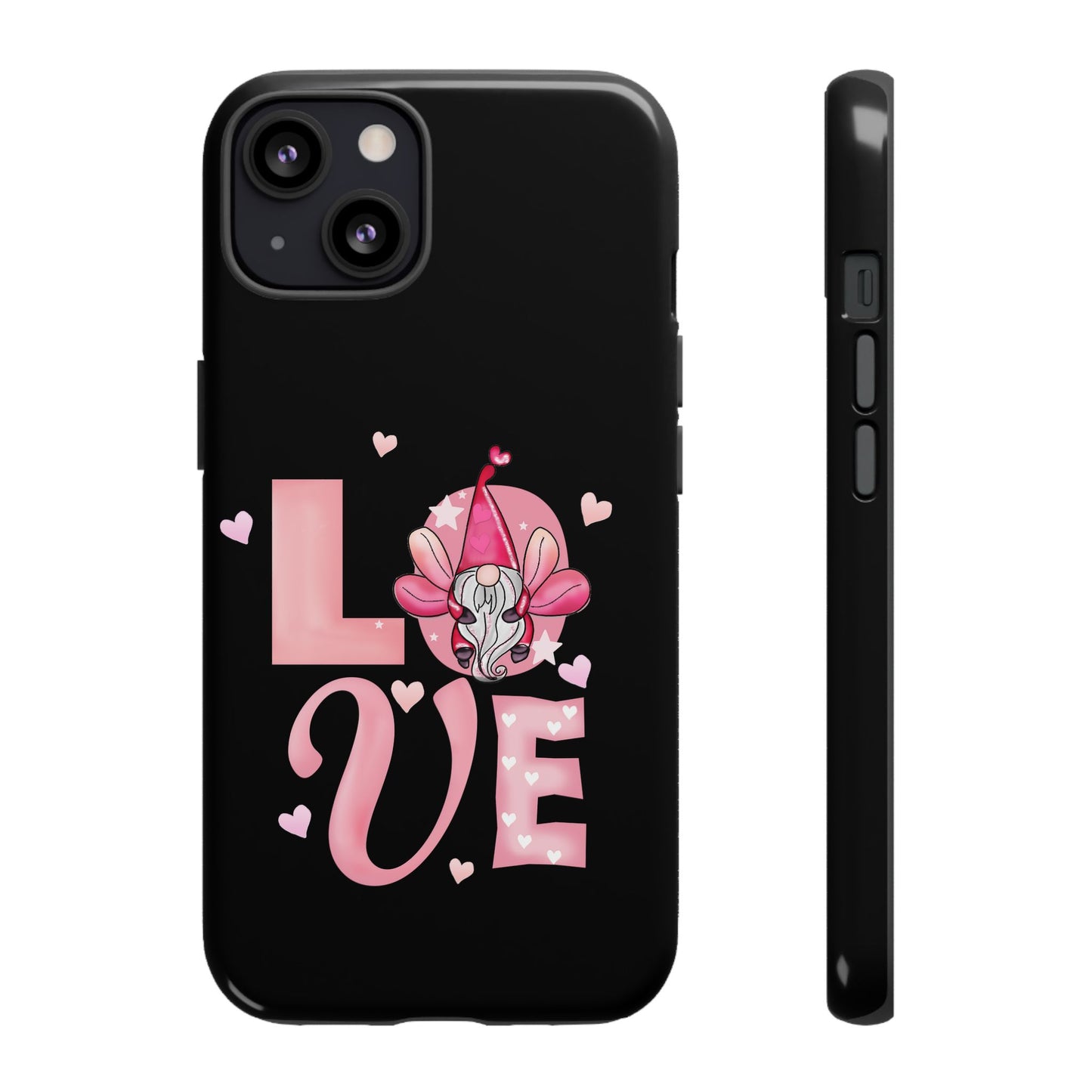 Love Gnome Phone Case — Cute Pink Heart Valentines Protective Case
