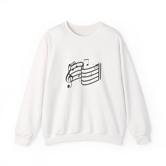 Music Notes Crewneck Sweatshirt – Minimal Sheet Music Design