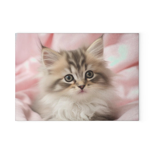 Adorable Kitten Glass Cutting Board  Kitchen Decor