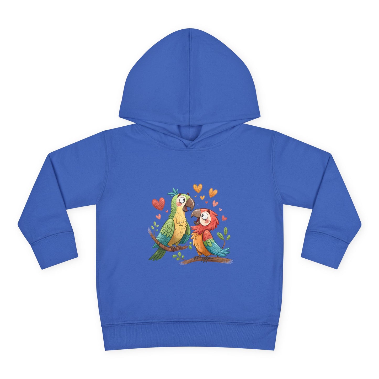 Toddler Hoodie — Cute Parrot Love Pullover (Heart Bird Kids Sweatshirt)