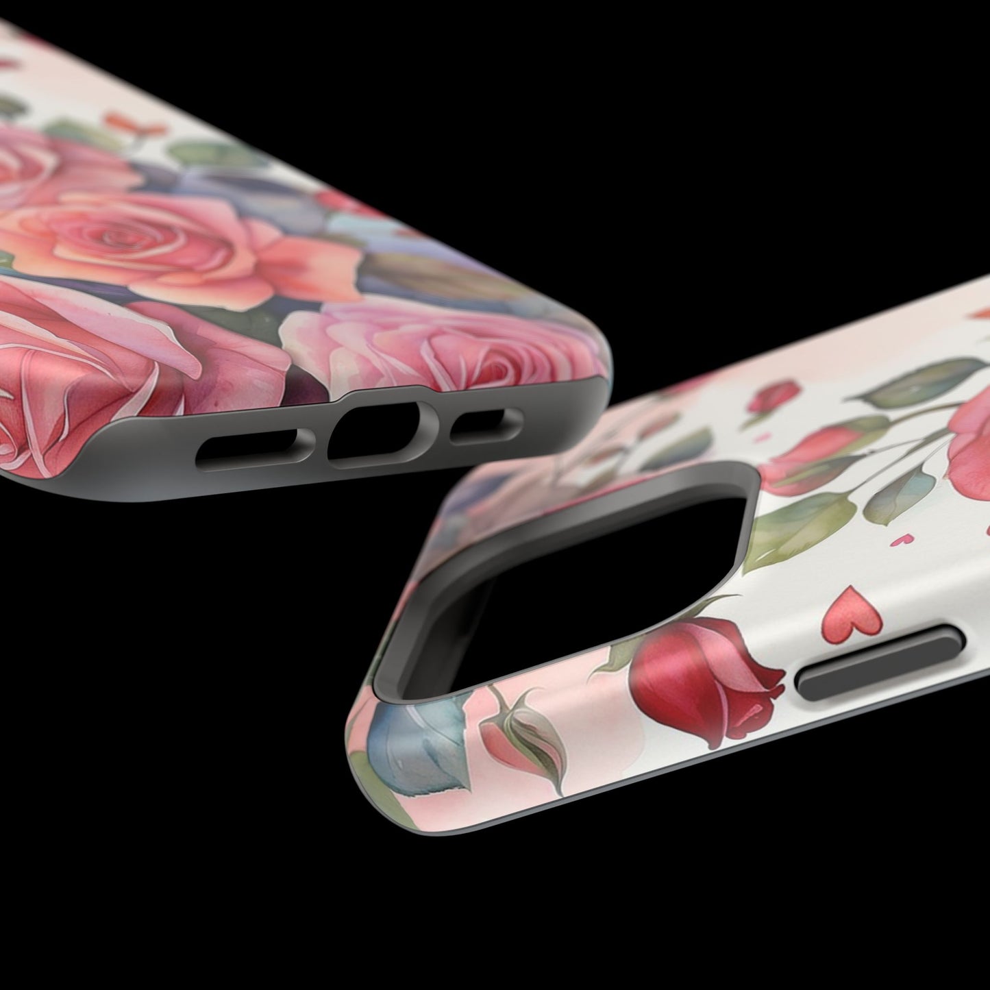 Floral Rose Magnetic Phone Case — Impact-Resistant Protective Cover