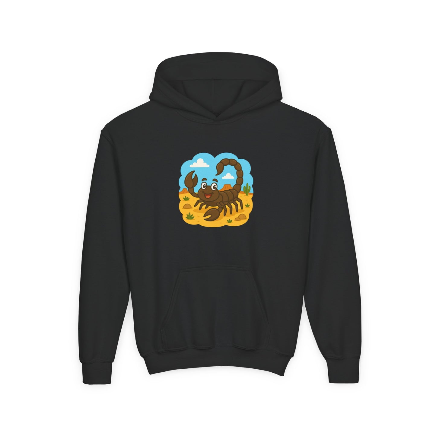 Smiling Scorpion Youth Hoodie | Desert Cartoon Scorpion Kids Sweatshirt