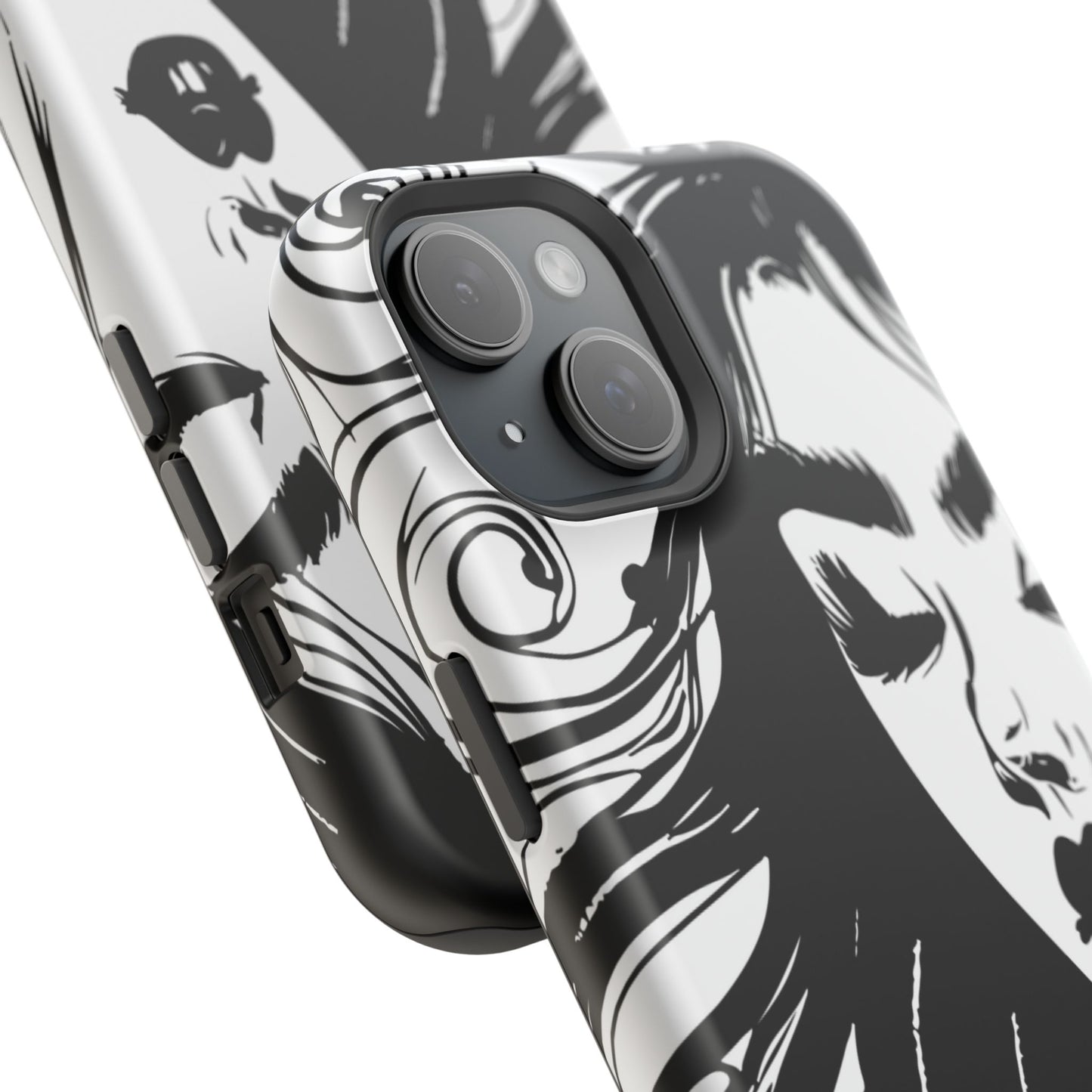 Artistic Black & White Portrait Phone Case — Magnetic Impact-Resistant