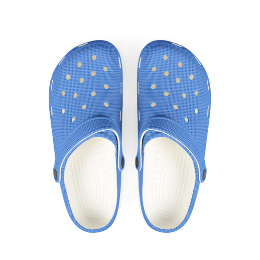 Blue & White EVA Foam Clogs — Lightweight Waterproof Garden & Beach Shoes