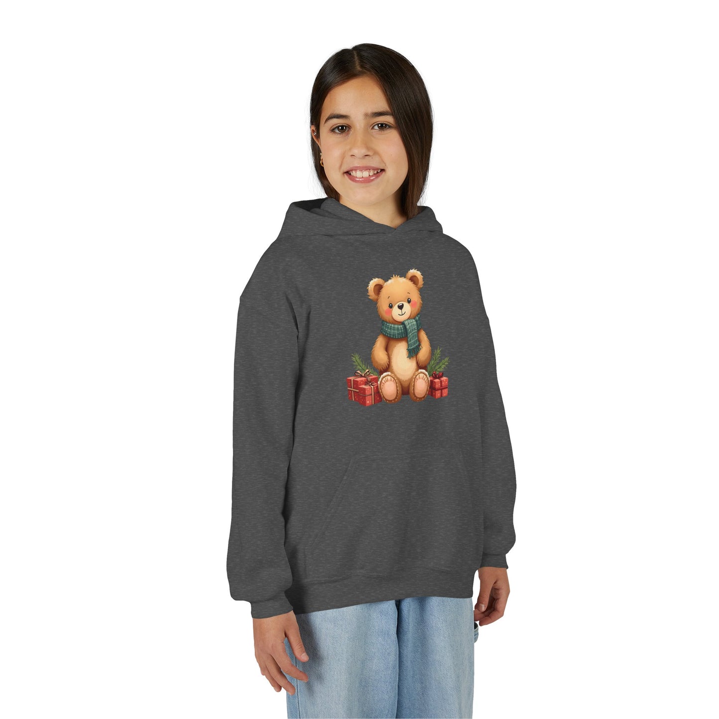 Kids Holiday Teddy Bear Hoodie – Cute Christmas Gift Sweatshirt