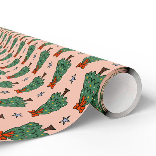 Christmas Tree Pattern Wrapping Paper Roll — Festive Gift Wrap for Holidays & Parties