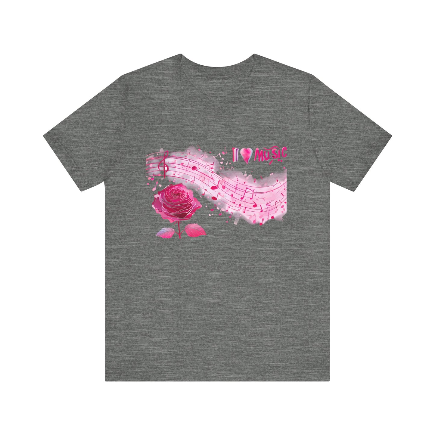 I Love Music Tee, Music Lover Shirt, Floral Music Notes Top