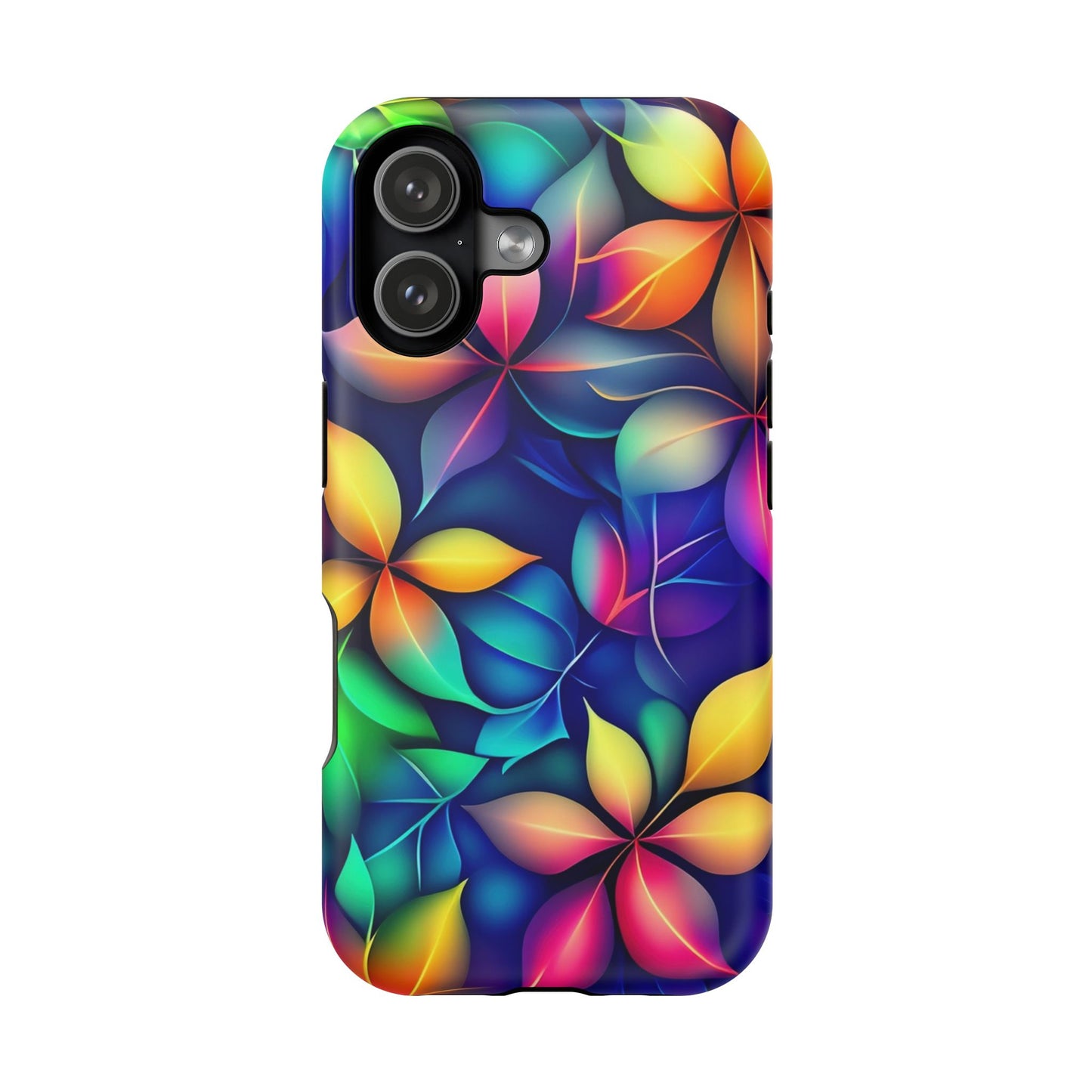 Floral Prism Magnetic Impact-Resistant Phone Case — Colorful Gradient Petal Design