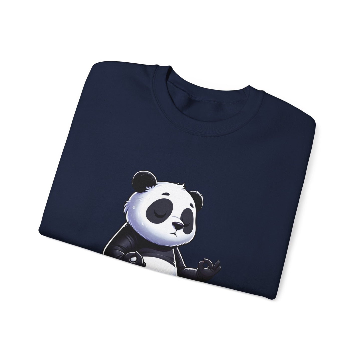 Crewneck Sweatshirt — Meditating Panda Graphic Cozy Pullover