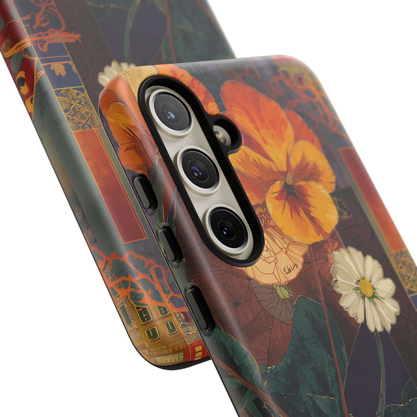 Floral Pansy Tough Phone Case — Vintage Botanical Protection
