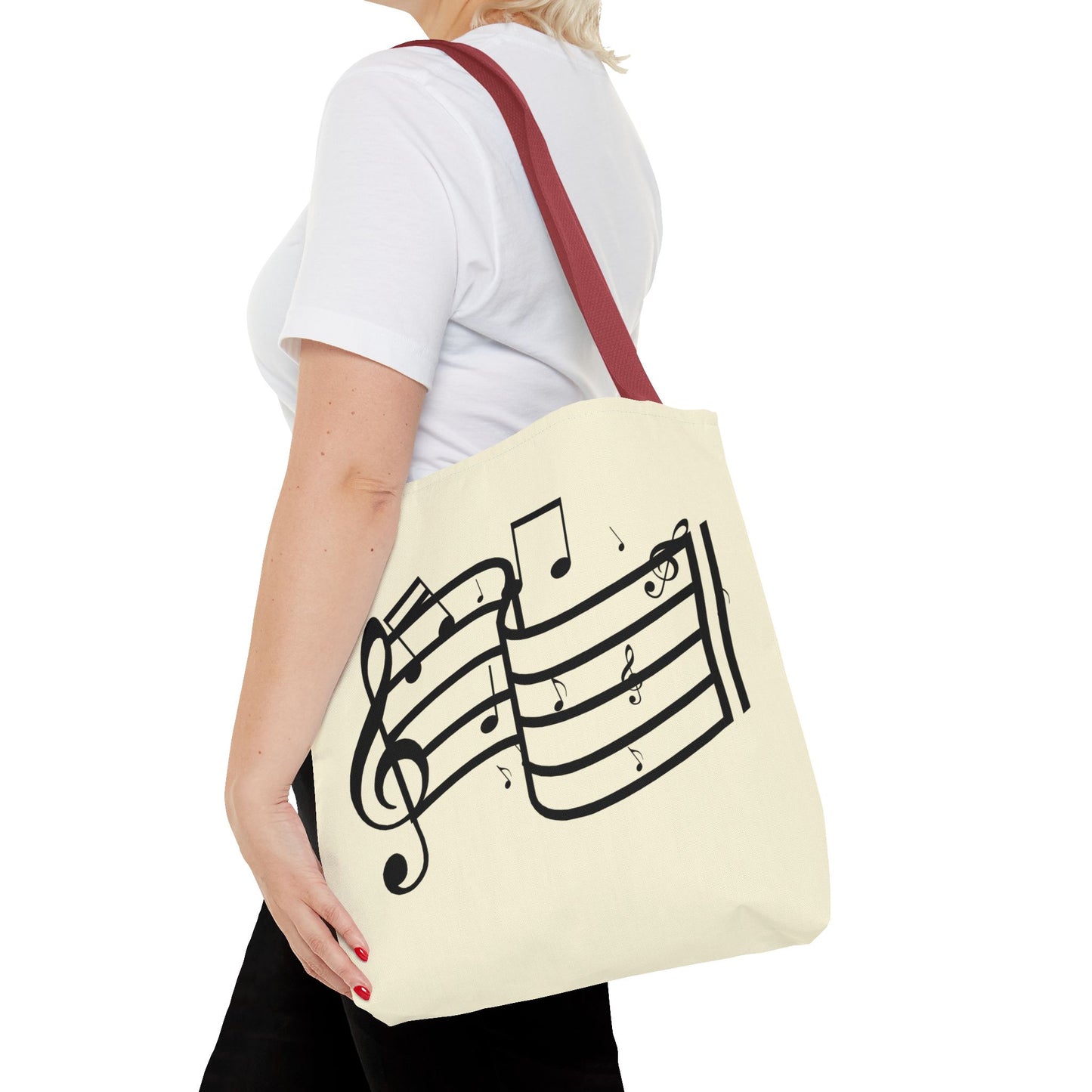 Music Notes Tote Bag — Sheet Melody Canvas Tote for Musicians & Music Lovers