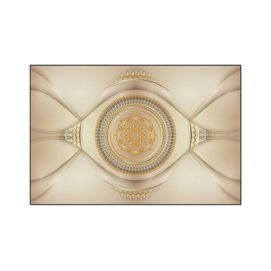 Decorative Heavy Duty Floor Mat — Elegant Gold Mandala Design
