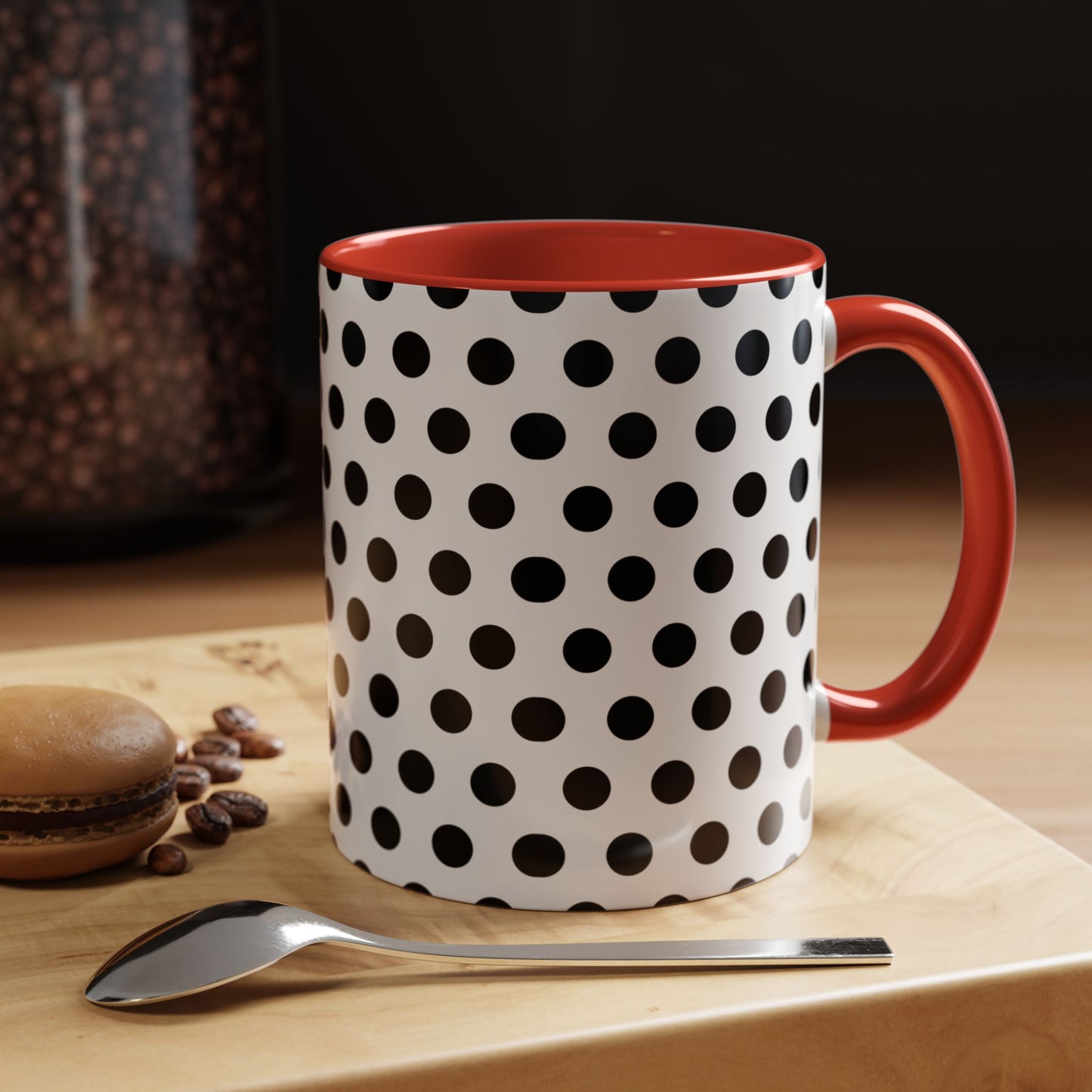 Elegant Polka Dot Mug - Stylish Coffee Cup for Home, Office, Gift for Birthdays, Anniversaries, Holidays, Unique Drinkware