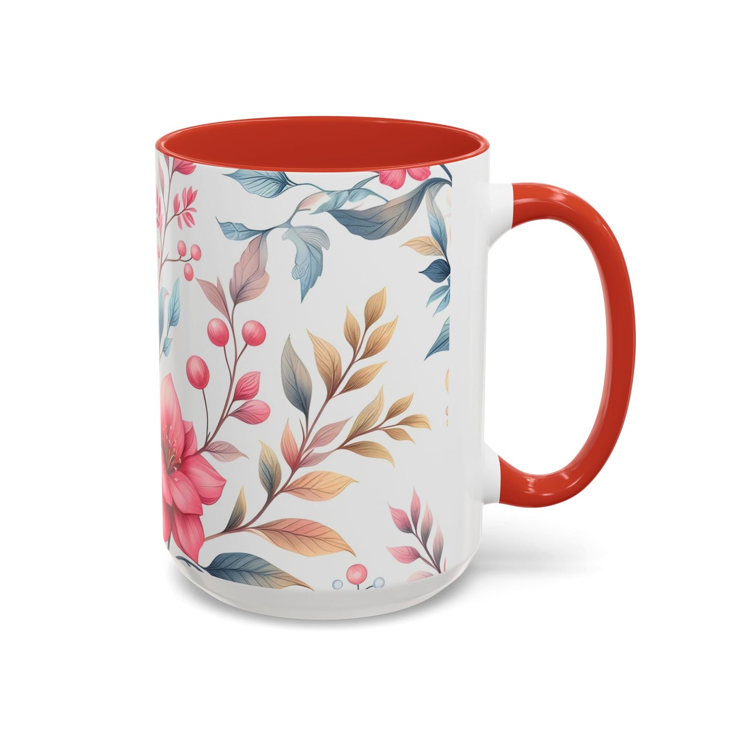 Floral Accent Coffee Mug - Perfect Gift for Tea Lovers, Home Decor, Kitchen Accessories, Mother's Day, Coffee Enthusiasts