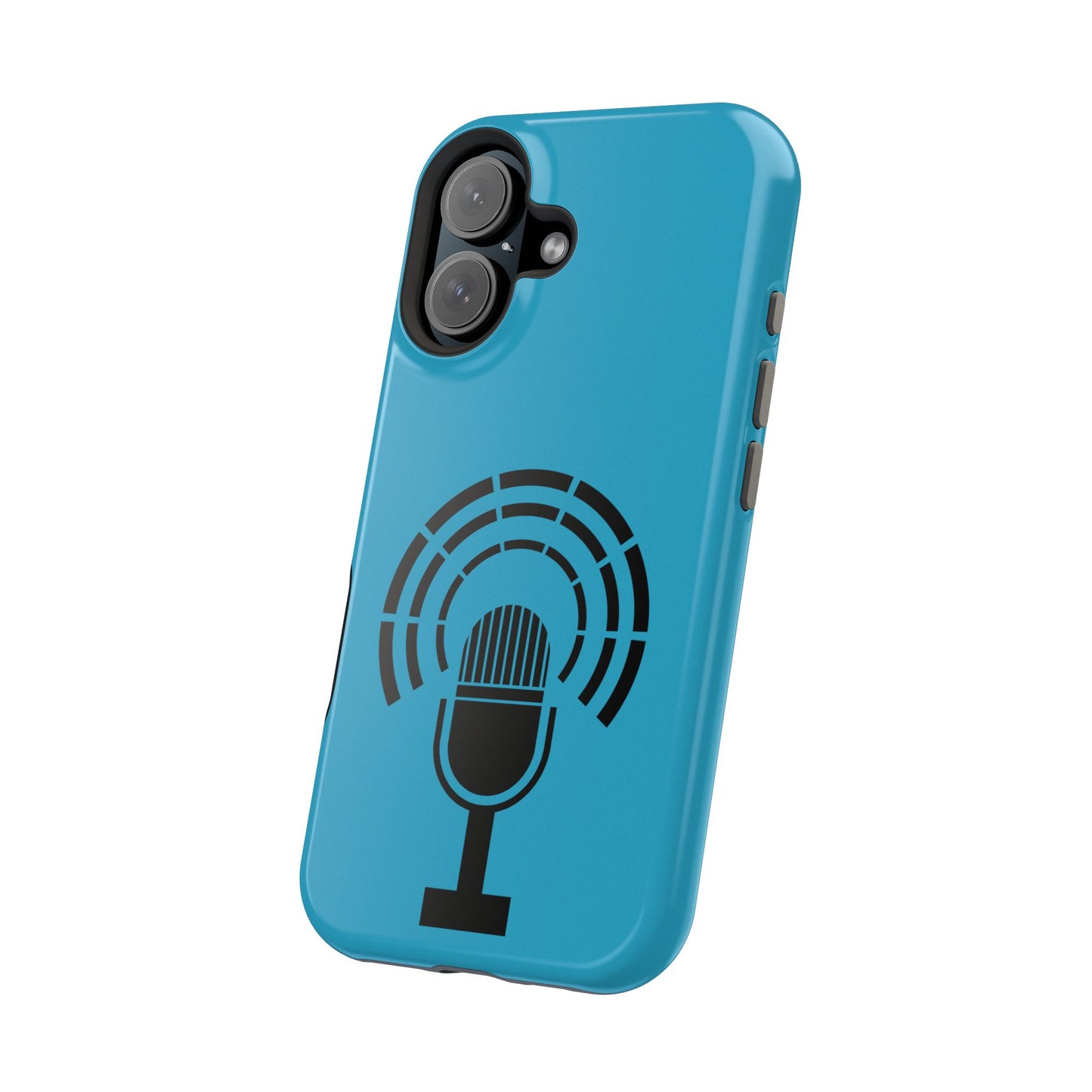 Phone Case — Retro Microphone Podcast Design, Magnetic Impact-Resistant