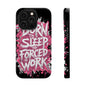 Phone Case — "Born to Sleep, Forced to Work" Impact-Resistant Magnetic Case